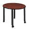 Regency Kee Mobile Tables, 42 W, 42 L, 29 H, Wood, Metal Top, Cherry TBMC42RNDCHBK - alternate 1